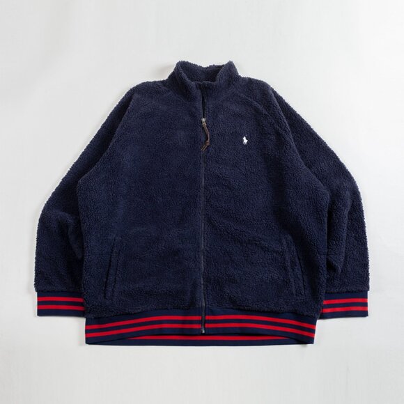 Polo Ralph Lauren Retro Full Zip Sherpa Deep Pile Jacket Track Talon 2XL - Picture 3 of 7